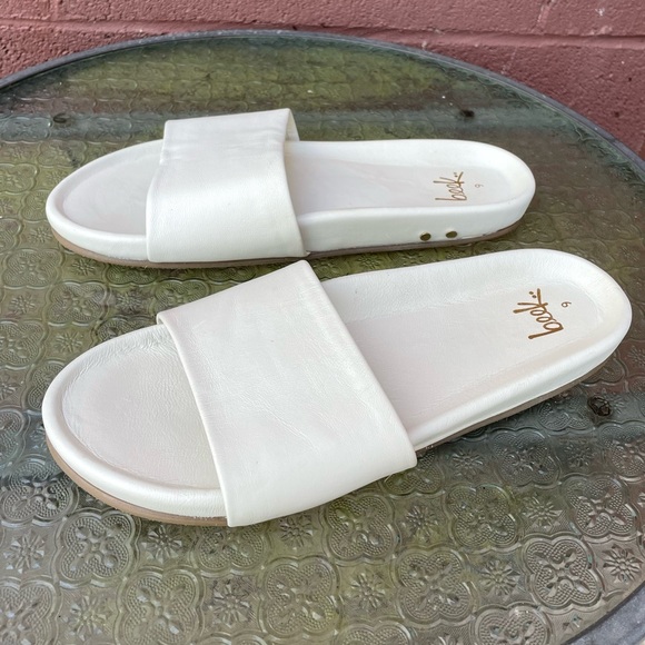 Beek Gallito Cream Slide Leather Sandals Size 9 - Picture 1 of 10